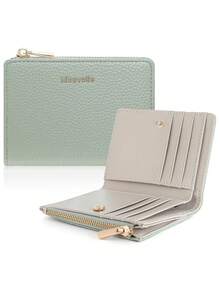 Pomelo Best Small Wallet Women RFID Blocking Faux Leather Bifold Slim Card Holder With Zipper Coin Pocket - Multicolor - View 9