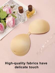 Áo ngực dán dày 3cm, áo ngực không dây, không lưng, vô hình dành cho ngực nhỏ, miếng độn ngực có thể tái sử dụng. - Màu be - Xem 9