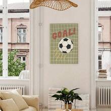 1PC Unframed Soccer Themed Wall Art Posters Canvas, Featuring A Goal, Net And Ball Prints Canvas Hanging Painting, Football Printing Artwork, Football Lover Room Decor, Suit For Play Areas For Kids, Homes, Offices Wall Decor, No Frame - Style a - View 8