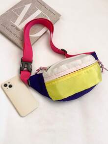 1pc Men's Colorblock Nylon Lightweight Multi-Pocket Zipper Waist Bag Belt Bag For Outdoor Sports And Daily Use - Multicolor - View 10