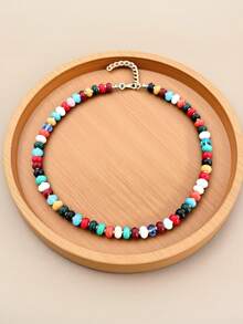 女士串珠宝石项链：波西米亚风 8 毫米珠子颈链 - 手工饰品 - 串珠 - 查看 8