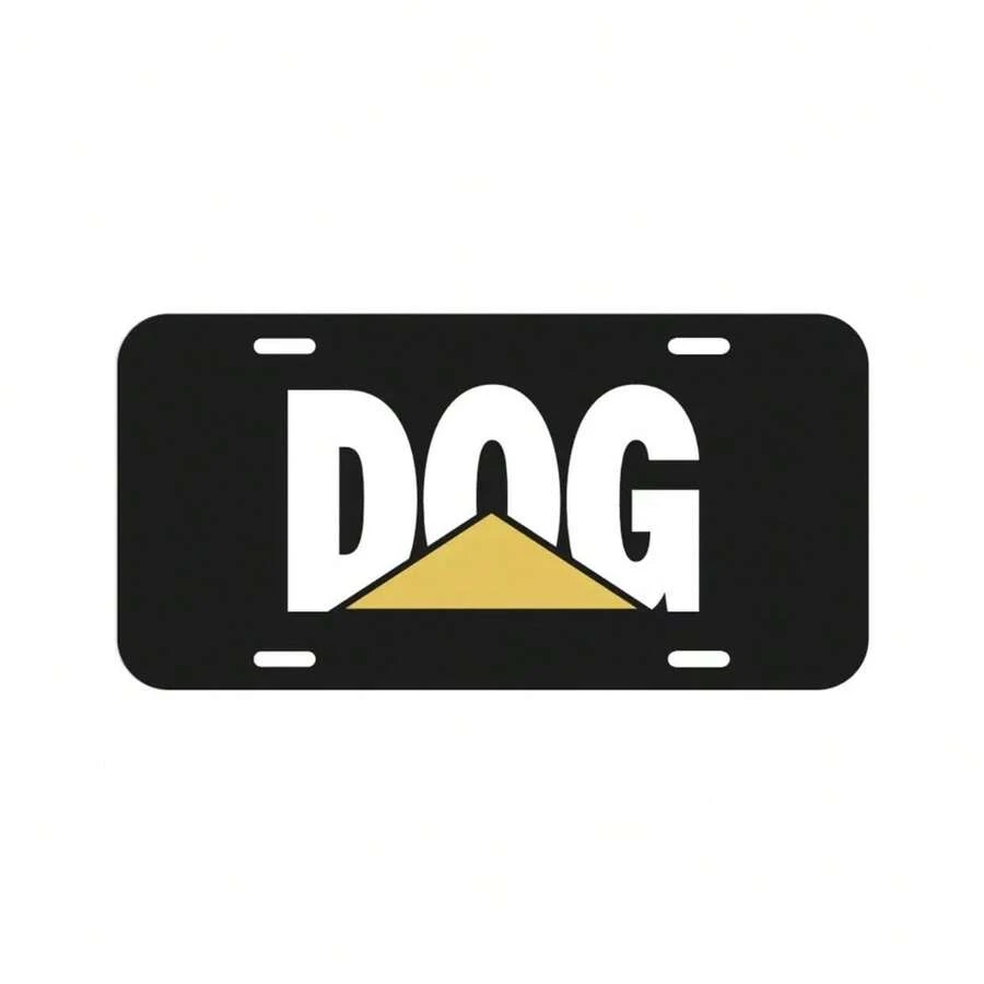 DOG Joke Funny Caterpillar Puppy K9 Cat Work Vehicle License Plate Auto Car Tag - 1PC - View 1