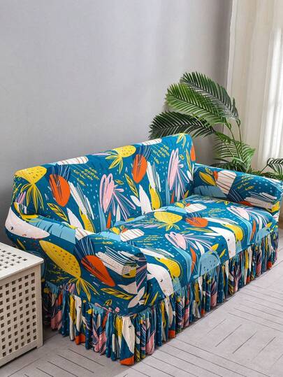 1 tấm phủ ghế sofa trang trí co giãn chống trượt, chất liệu vải lụa sữa in hoa, phù hợp với ghế sofa đơn/đôi/ba/bốn chỗ, thân thiện với thú cưng, nhiều màu sắc, thích hợp cho mùa xuân/hè/thu/đông.