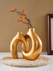 2pcs Bohemian Style Resin Flower Vase, Suitable For Banquet, Party, Festival, Wedding, Home, Restaurant, Dining Table Decor, Beautiful Room, Home Decor, Seasonal Decoration, Various Holiday Gifts - 1 - View 5