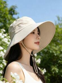 1pc Summer Detachable Top Open Sun Hat - Multifunctional Wide Brim Summer Hat, Suitable For Cycling And Outdoor Activities Sun Protection - A - View 2