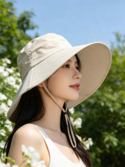 1pcChildren's Summer Protective Headgear With Open Top Cap - Versatile Summer Hat With Wide Brim For Sun Protection During Cycling And Outdoor Activities.