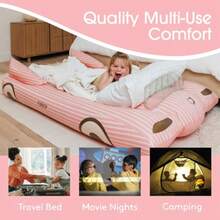 FUNBOY Cama Hinchable Individual Rosa Perfecta para Fiestas de Pijamas y Viajes Incluye Bolsa de Almacenamiento Se Infla y Desinfla en <2 Minutos - Convertible rosado - Ver 6