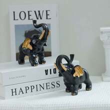 Light Luxury Plastic Elephant Figurine Creative Home Decor For Living Room TV Cabinet Wine Cabinet Housewarming Gift Auspicious Wealth Attracting - Elephant - View 7