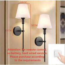 2pcs Modern Matte Black Or Gold Country Style Wall Sconces With Fabric Shades, Suitable For Bedroom, Bathroom, Vanity, Living Room, Mirror, Hallway And Kitchen - Two Wall Lamps - View 17