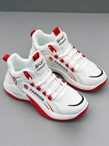 Men's Outdoor Sports Shoes, Summer New Sports Casual Shoes, Unisex Couples Shoes, Thick Sole Elevated Chunky Sneakers, Breathable Basketball Sports Shoes - Red - View 5