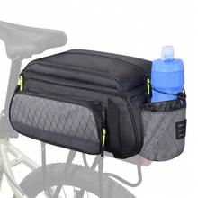 26 Styles Dual-Layer Bicycle Rear Rack Bag - 12L Reflective Bicycle Saddle Bag With Shoulder Strap, Bicycle Rear Seat Cargo Bag For Bicycle & Electric Bike, 2 Styles Available - Black - View 6