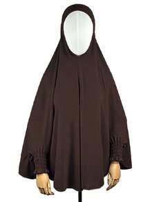 1pc Women's Solid Color Batwing Sleeve Hijab, One-Piece Prayer Robe, Loose Fit Long Sleeve Hijab, Suitable For Casual Wear, Beach, Holiday, Travel Essential - Multicolor - View 9