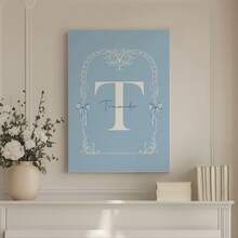 3pcs Custom Personalized Name,Cartoon Watercolor Blue Bow Pattern,Crib & Kids Room Name Wall Decor, Monogram Art Print Poster, Decor For Bedroom, Kitchen & Living Room, Framed/Unframed, Great Gift, Made In United States - Multicolor - View 4