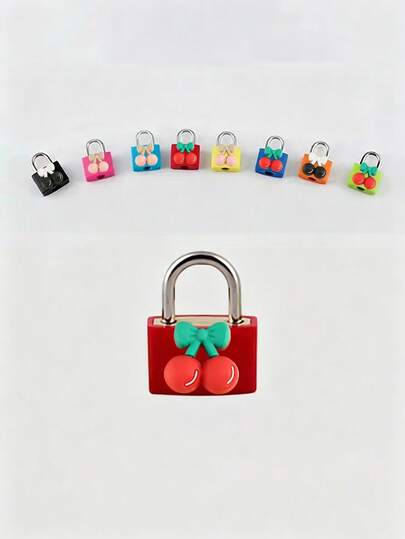 Ổ khóa nhiều màu sắc, hình quả anh đào rực rỡ, khóa hành lý - Khóa du lịch nhỏ bán chạy, phù hợp cho vali, ba lô, tủ đựng đồ, túi tập thể dục, túi xách - Phù hợp cho trường học, văn phòng, du lịch ngoài trời, ký túc xá đại học - Khóa mật mã bền bỉ thay thế, có khóa chìa, phù hợp cho nữ, nam, học sinh, khách du lịch - Khóa trang trí dễ thương, dùng cho sổ tay, ví, hộp quà, phụ kiện an ninh, khóa cặp mini.