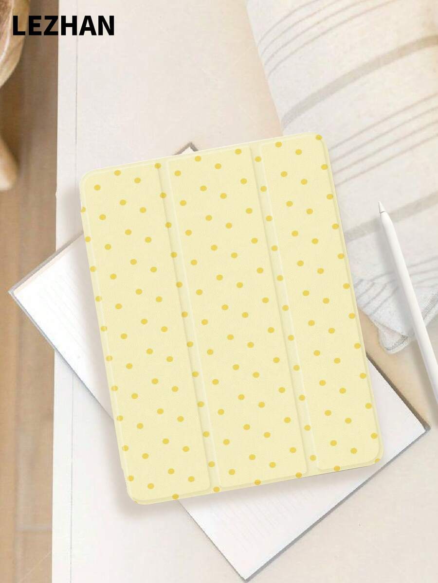 Ốp bảo vệ máy tính bảng phẳng màu vàng mù tạt sáng, họa tiết chấm bi, có khe cắm bút, chống rơi, giá đỡ gấp ba, tương thích với iPad 10.2 inch, Pro 11 2021/2020/thế hệ thứ 10, (A16) 11 inch thế hệ thứ 11 2025, thế hệ thứ 8/9/10, Galaxy Tab A8 10.5 inch 2022, Matepad 10.4/Tab, hỗ trợ chế độ ngủ/thức, quà tặng cá nhân lãng mạn. - Nhiều màu - Xem 1