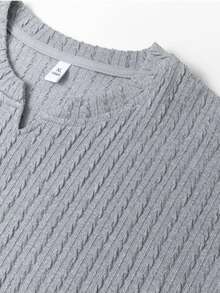Áo tank top nam cổ chữ V dệt kim họa tiết kẻ caro kiểu retro, thoải mái, không tay. - Màu Xám nhạt - Xem 4