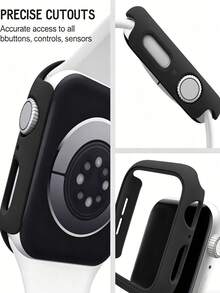 Bộ 3 ốp lưng rỗng tương thích với Apple Watch Series 10, ốp lưng đồng hồ cứng bằng PC phù hợp với các kích thước 38/40/41/42/44/45/49mm Ultra/SE/8/7/6/5/4/3/2/1 - màu đen - Xem 2