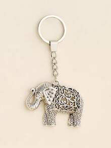 Cute Elephant Keychain, Vintage Thai Elephant Keychain, Gift For Mother, Father, Friends Car Accessories Goth Y2k Gifts For Mother, Father, Graduation, And Teacher - Silver - View 1
