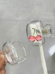 2D Flat Design Luxury Crystal Sakura Flower Shaped Toothbrush Holder, Suitable For Various Size Travel Cases, With Ventilation Holes To Keep Toothbrush Head Clean And Dry, Transparent Dust-Proof Toothbrush Cover, Portable Hygienic Toothbrush Protector For Ladies And Girls, Cute Bathroom Accessory For Home And Travel, Transparent Clip-On Toothbrush Protector - Multicolor - View 6