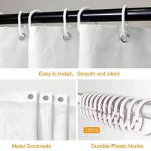 1Pc Gothic Crow & Floral Shower Curtain, Black & White Botanical Print, Machine Washable Polyester With 12 Hooks, Modern Elegant Bathroom Decor, Smooth Texture Fabric For Stylish Home Aesthetics, Bathroom Decor And Accessories - 顏色2 - 查看 7