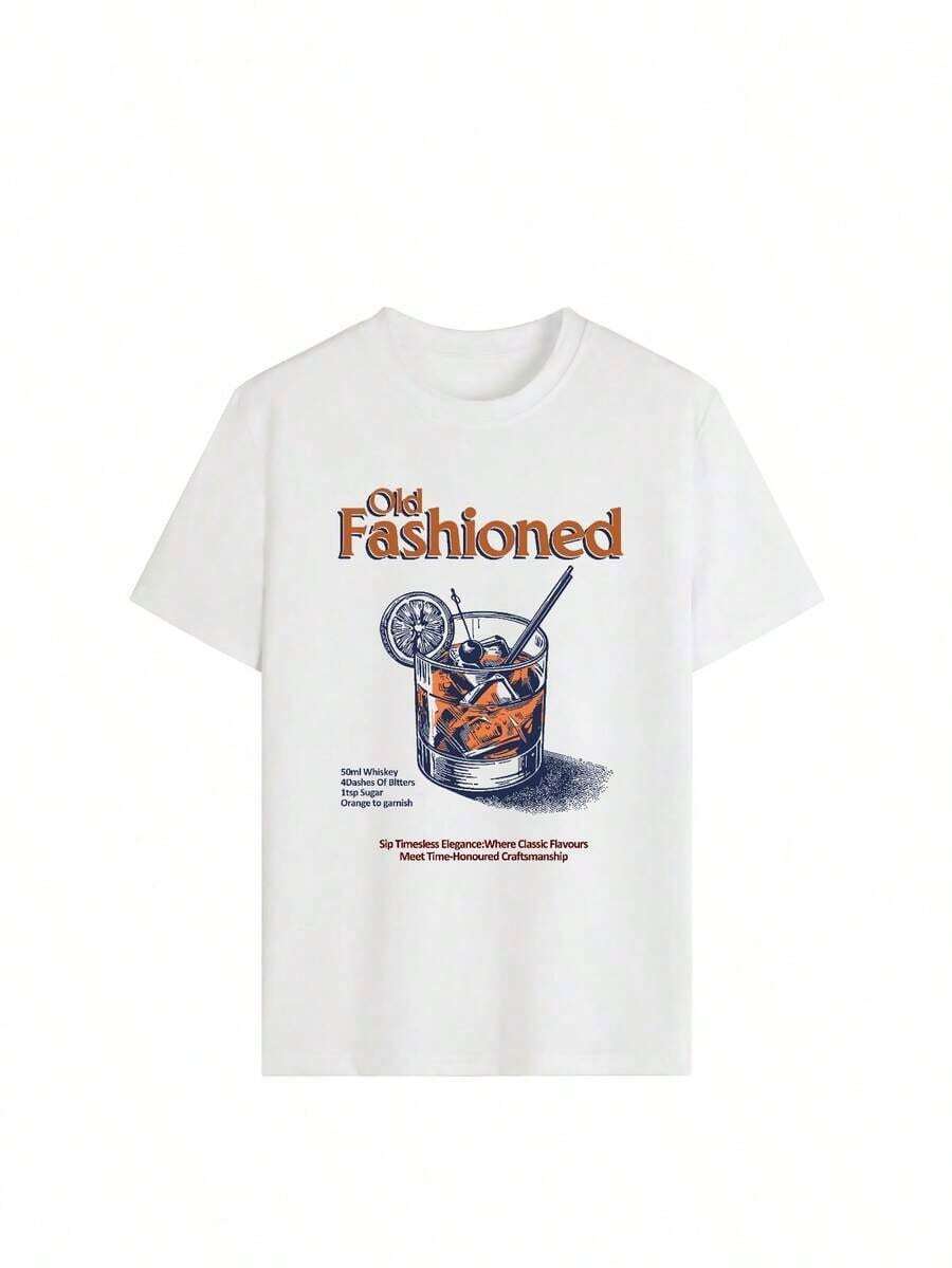 StreetKorean New Graphic Print T-Shirt! This Comfortable And Versatile Short-Sleeved Graphic Print T-Shirt Can Be Worn Alone Or As An Undershirt. The Relaxed Crew Neck Design Makes It Perfect For The Office, School, Weekend Outings, Or Travel. Easy To Style For Everyday Wear, It Offers A Cool And Lightweight Feel. The Unisex Design Is Also Ideal For Couples To Wear. - 白色 - 查看 1