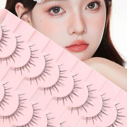 9Pairs Natural Lashes Natural Eyelashes Short Eyelashes Natural Look False Eyelashes Wispy Eye Lashes Small Lashes Fake Lashes