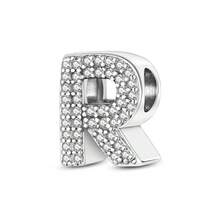 1 Stück S925 Sterling Silber Buchstaben Serie A-Z Perlen, geeignet für DIY Armband, Halskette, Schlüsselanhänger, Anhänger Schmuckherstellung, Geschenk für Frauen, geeignet für Valentinstag, Muttertag - Silber - Übersicht 37
