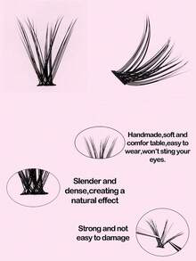 200Pcs Faux Mink Lash Clusters 0.07mm D Curl 9-16mm Mixed Wispy Fluffy Russian Volume 3D Individual Eyelash Extensions Reusable DIY Soft Eye Makeup Tool - D - View 5