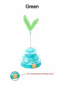1 món đồ chơi xoay tương tác 3 tầng cho mèo, bóng đồ chơi đường ray cho mèo có lò xo và lông vũ, đồ chơi chống trượt cho mèo, đồ dùng cho mèo - Xem 9