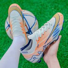 Unisex Professional Football/Soccer Shoes, With Ankle Support, Comfortable & Durable Training Cleats - Blue - View 3