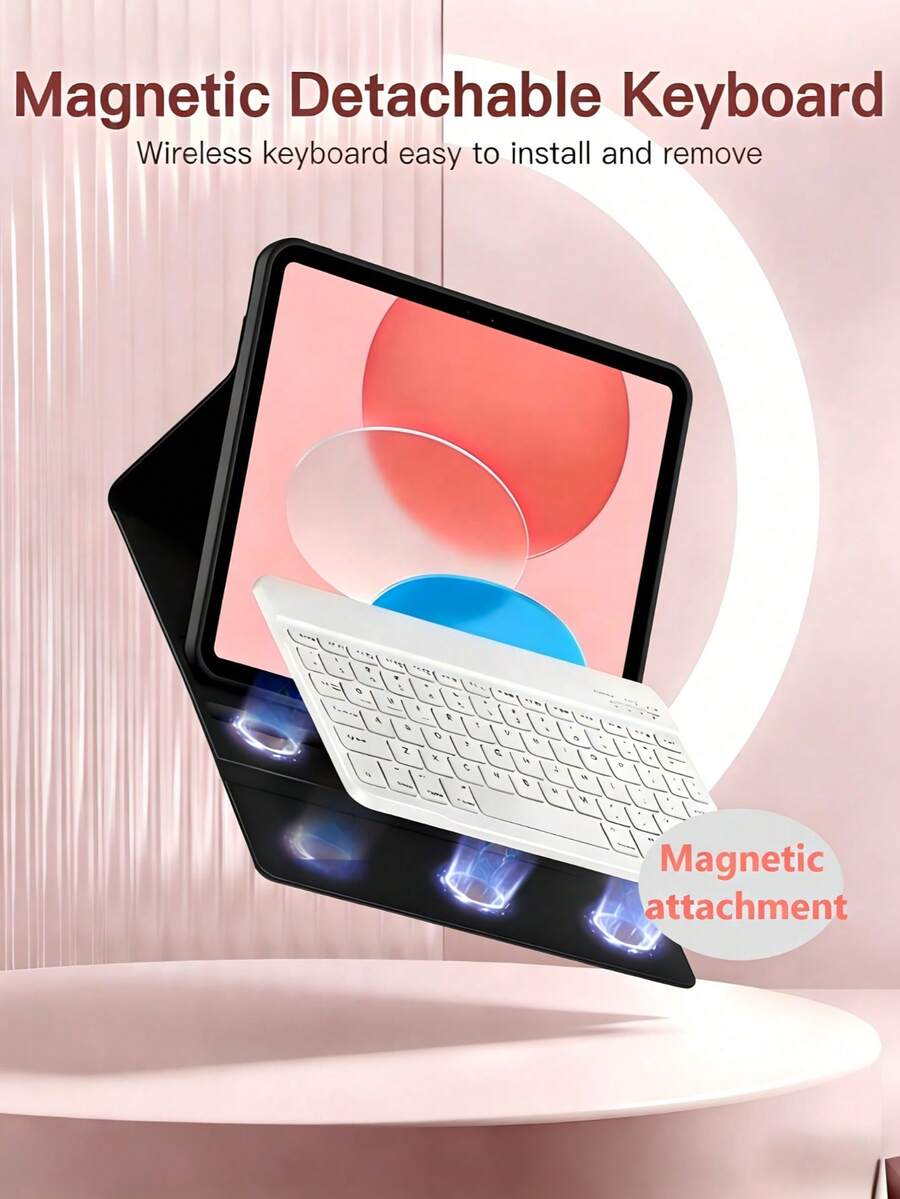 TenYide 平板電腦保護殼附磁吸藍牙鍵盤，皮革鍵盤保護套，相容於 Honor Pad X8/X9/X8A/8 12"/9/7/X8 PRO/, Mate Pad 10.4"/Pro 11"/11.5S"/11.5"/SE 10.4"/SE 11"/T10/11"/T10s, Tab P11/P11 Plus, Series, GalaxyTab 系列, LenovoTab 系列, Pad 系列, XiaomiPad 系列, RedmiPad 系列
