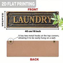 2D Flat, 1pc Vintage Laundry Room Sign, Suitable For Bathroom, Laundry Room, Farmhouse, Kitchen, Home Decor, Decorative Sign, 5X16 Inches - A - View 4