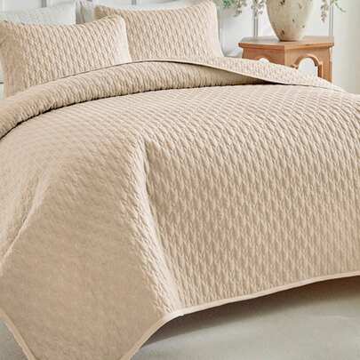1pc Summer Quilt Comforter, Comfortable Breathable Blanket, Air Conditioning Quilt, Soft Breathable Bedding, Skin-Friendly Thin Quilt, Room Decor, Suitable For Double Bed, Full Size, Oversized, Beige And Other Sizes, Ideal For Summer, Lightweight And Suitable For Bedroom And Dormitory, Home Textile, Machine Washable, Spring/Summer New Arrival, Perfect Holiday Gift