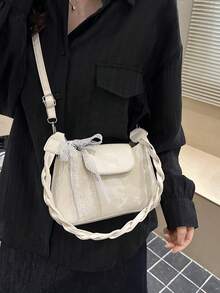 Túi xách thời trang cao cấp Xuân/Hè 2026, túi đeo chéo cổ điển đa năng, túi đeo vai nhỏ dành cho nữ. - trắng - Xem 1