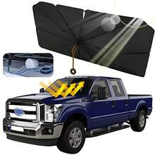 ZUpgraded Car Windshield Sun Shade Umbrella Car Shade Front Window Cover Umbrella Sunshade Umbrella Brella Shield Shade For Automotive Truck MPV Te-S-L-A Model Interior Accories Large59 * 32''1 - Black - View 7