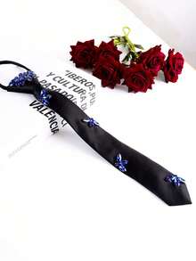 1pc Women's Rhinestone Tie, Adjustable Tie Elegant Shirt Suit Accessory For Dress For Christmas Decor - Multicolor - View 9