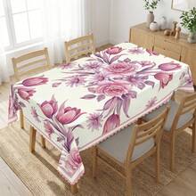 1pc Floral Print Tablecloth, Suitable For Holidays, Parties, Birthdays, Dinners, Restaurant Table Decor, All Seasons, Home Decor - Multicolor - View 10