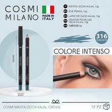 COSMI MILANO MATITA OCCHI KAJAL MULTICOLORE 100% MADE IN ITALY, TEXTURE CREMOSA SMOOTH, ALTA PIGMENTAZIONE, LUNGA DURATA ANTI-SMAGLIATURE, ADATTA PER CONTORNO OCCHIO INTERNO E PELLE SENSIBILE, EFFETTO NATURALE E DRAMMATICO, COMPATTA PORTATILE, IDEA REGALO PER LA FESTA DELLA MAMMA, MUST HAVE ESSENTIAL TRUCCO OCCHI - TURCESE 316 - Visualizzare 6