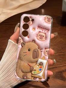 1个透明软壳保护套，印有水豚图案，兼容华为荣耀、Galaxy A04e/12/A13/A14/A34/A50/A52/A53/A54/S21/S22/S23/S24/S25/S25 Ultra/S25 FE/S26/S26 Plus/S26 Ultra/S26 Edge、6A/7A/8A、12T/13T/15T/15T Pro - 無色 - 查看 2