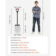 Forchette - Grabgabel 5 Zähne 1 Stück Metall-Einzelgriff - Visualizzare 7