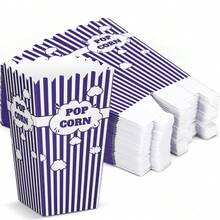 Hộp đựng bỏng ngô giấy dùng một lần Mini Stripe, xô đựng bỏng ngô cho đêm xem phim, lễ tốt nghiệp, lễ hội, sinh nhật, đám cưới, tiệc mừng em bé (Màu đen) - Màu tím - Xem 11