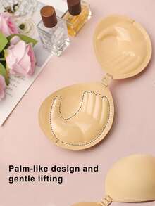 Áo ngực dán dày 3cm, áo ngực không dây, không lưng, vô hình dành cho ngực nhỏ, miếng độn ngực có thể tái sử dụng. - Màu be - Xem 6