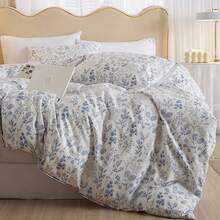 3 Pieces Duvet Cover Queen Size White Bedding Duvet Cover With Blue Floral PrintSoft Cotton Coquette Bedding Comforter Cover Boho Style Aesthetic Queen Bedding Set With Zipper Closure 4 Ties - Họa tiết hoa phong cách Boho 01 - Xem 3