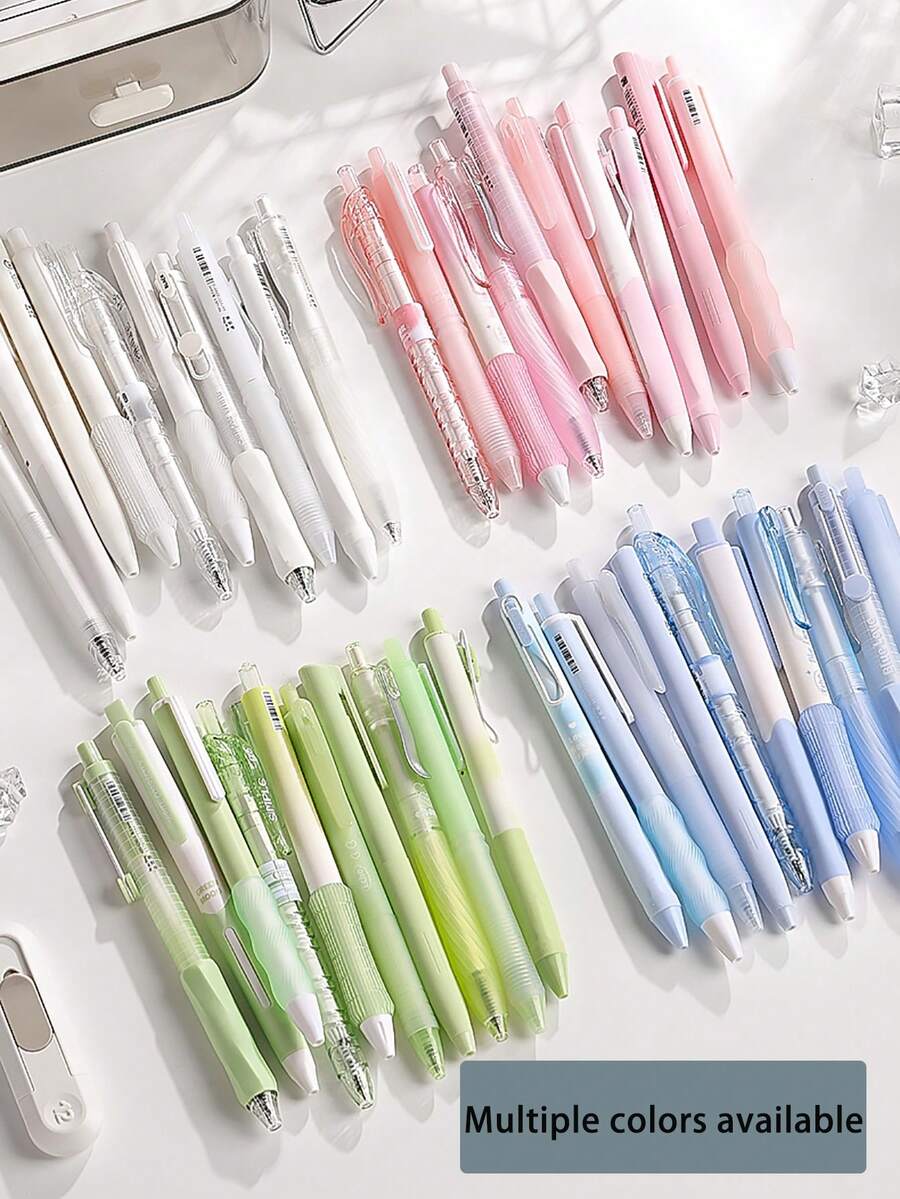 Set de 6 bolígrafos retráctiles por caja, bolígrafos de firma de alta calidad con recambio CS, útiles escolares y de oficina creativos, regalos para cumpleaños, fiestas y vacaciones, útiles escolares lindos, relleno para decoración escolar, decoración de dormitorio, regreso a clases, decoración del hogar - Conjuntos - Ver 1
