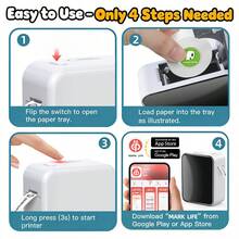 Marklife Thermal Label Printer P15,Mini Protable Bluetooth Self-Adhesive Label Printer,Wireless Sticker Maker Printer,Barcode Label Maker,Used For School Office Kitchen Business,To Tag Price/Gift/Diy Creative/Marking/Thank You Cards - Multicolor - View 5