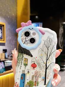 兔子相机小屋树图案防摔手机壳，兼容 14、14 Pro、14 Pro Max、13、13 Pro、13 Pro Max、11、11 Pro Max、12、12 Pro、12 Pro Max、XR、XS，高级防摔手机壳 - 彩色 - 查看 4
