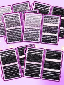 620/610/574 piezas Conjunto de pestañas postizas D-Curl esponjosas, realistas y densas de estilo natural y suave, pestañas falsas segmentadas DIY de gran capacidad, adecuadas para DIY en casa, fáciles para principiantes, de larga duración, aplicables para diversos maquillajes de ojos, esencial de belleza, portátil, adecuado para el transporte diario, gala, maquillaje de novia de boda y otras ocasiones - D - Ver 5