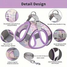 Bộ dây đeo ngực chống kéo cho chó nhỏ và vừa, bộ dây đeo ngực và dây xích cho mèo, dây đeo ngực dễ đeo cho chó con. - Nhiều màu - Xem 7