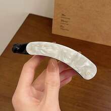 1个简约百搭醋酸纤维豹纹香蕉发夹，2026新款优雅高马尾爪夹（女士款） - 彩色 - 查看 9