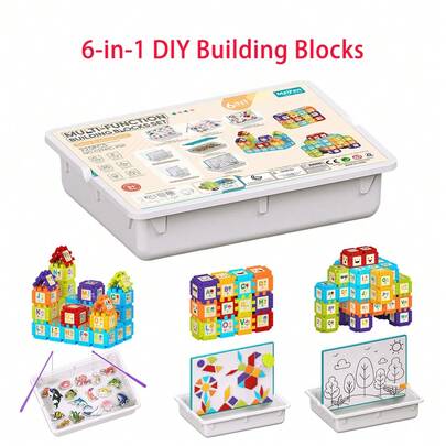 Bộ xếp hình DIY vui nhộn, bộ xếp hình nam châm đa chức năng, trò chơi câu cá, xếp hình tangram nam châm, bảng vẽ và 6 chế độ chơi tương tác, có thể kết hợp tự do để phát triển trí tưởng tượng, sự sáng tạo và khả năng tư duy, phụ kiện màu ngẫu nhiên.